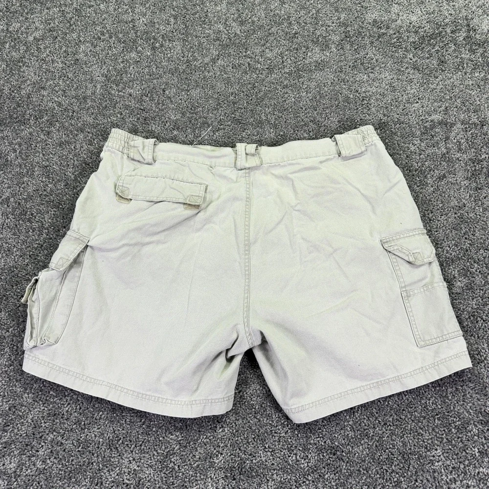 G.P.S. Cargo Shorts Mens 42 Beige Cotton Elastic Waist Pockets Outdoor Casual